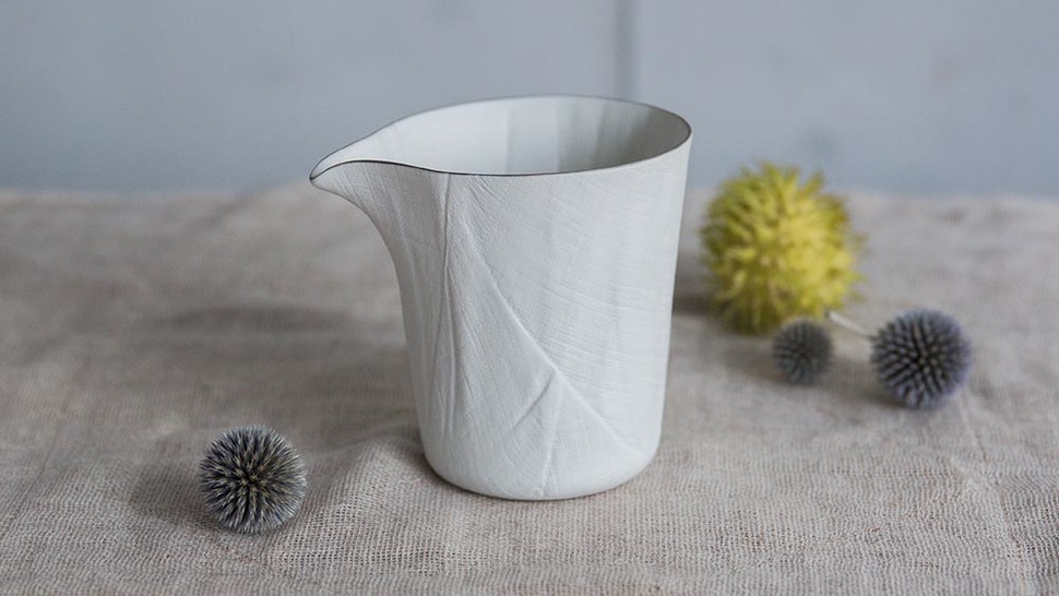 ceramic mimic fabric 片口(プラチナ)の商品写真