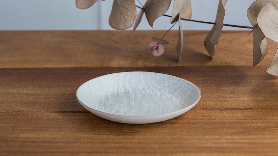 ceramic mimic fabric 小皿(ゴールド)の商品写真