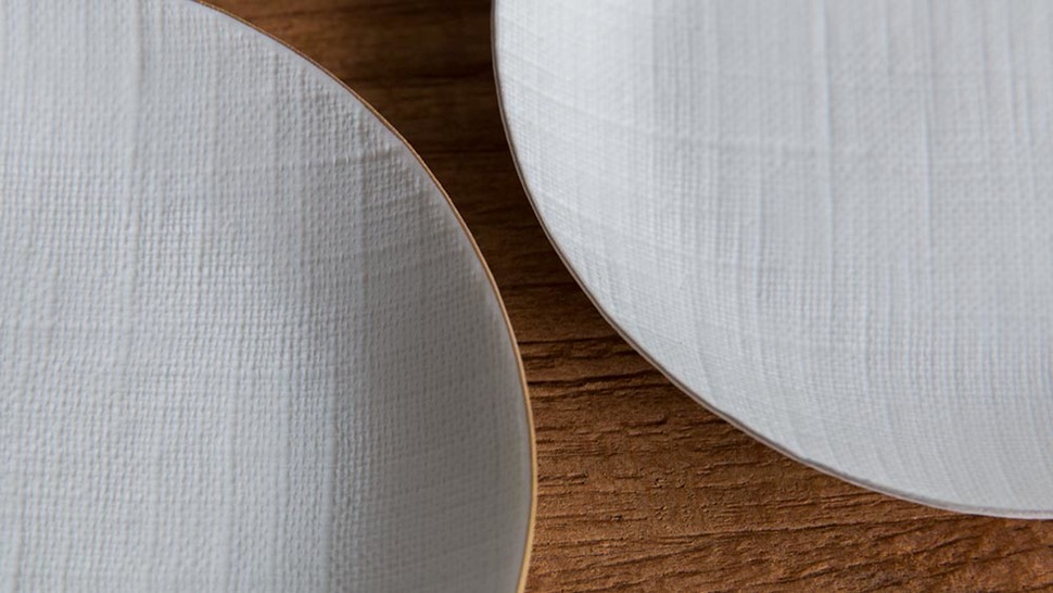 ceramic mimic fabric 小皿(ゴールド / プラチナ)の商品写真 縁寄り